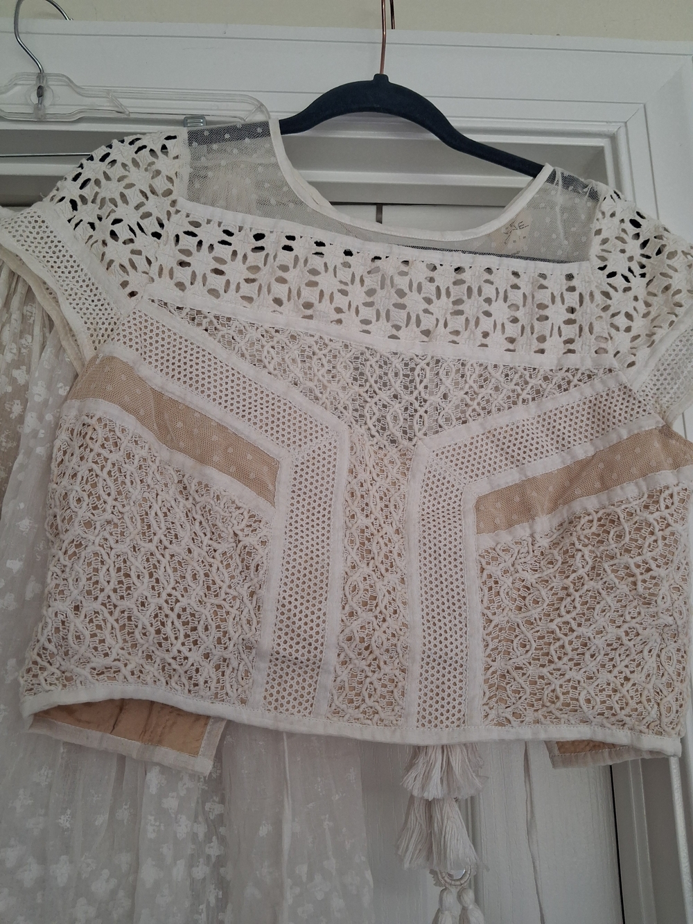 OBO RARE Free PEOPLE 2PC Lola MAXI SKIRT GOWN SET CREAM - Picture 4 of 16